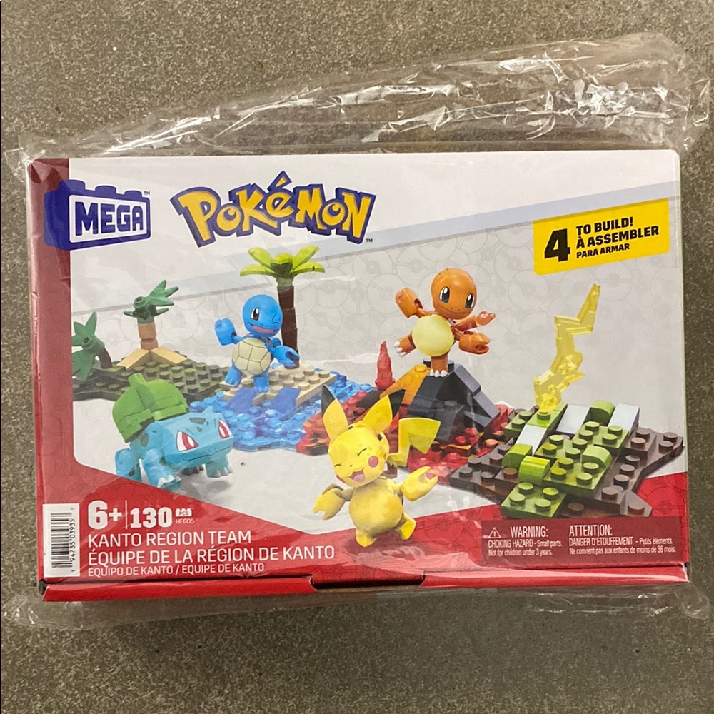 Pokémon Colorful Red and Yellow Building Blocks Set for Creative Play by Mega
